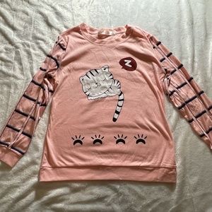 L, Pink with a kitty cat.